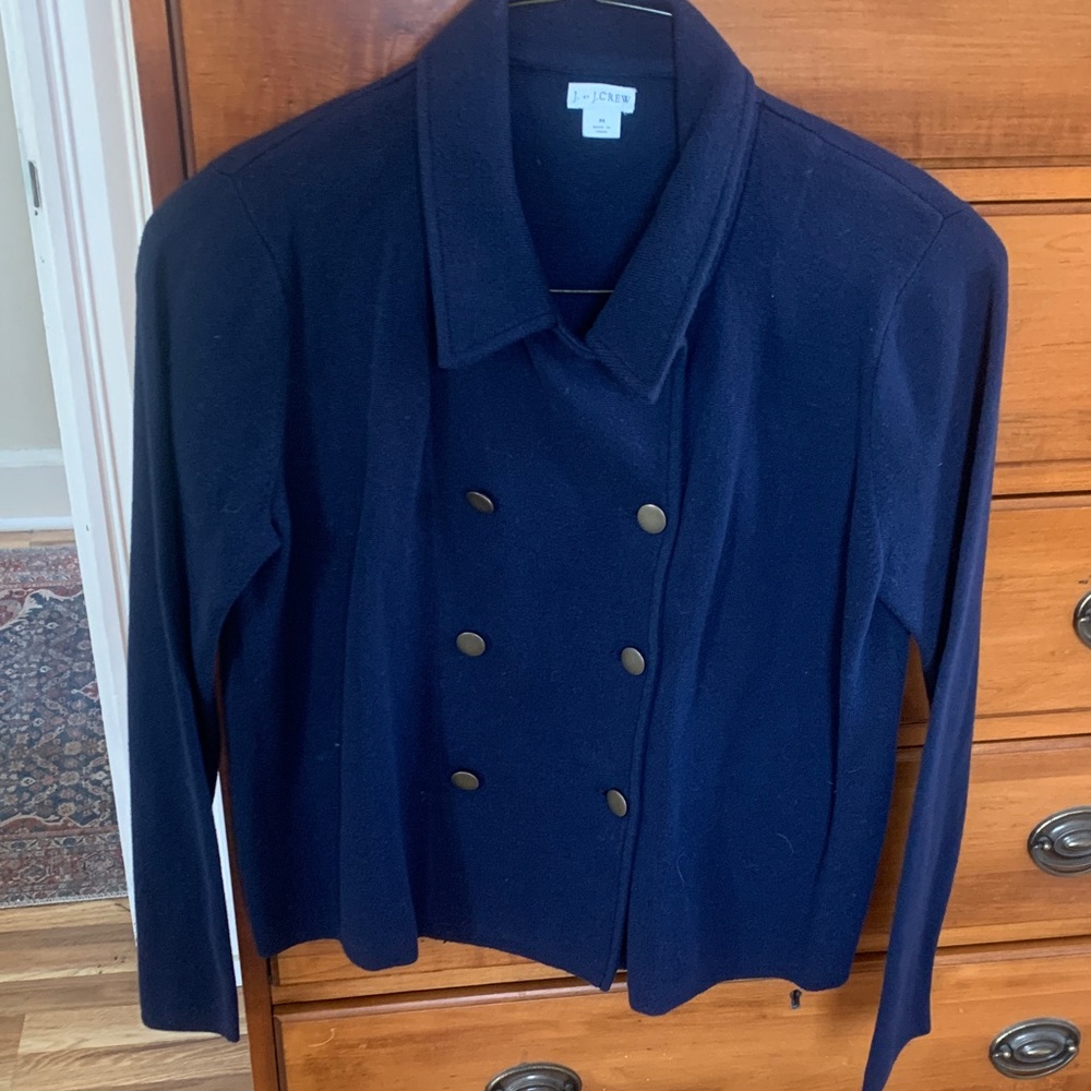 J. Crew Double-Breasted Navy Sweater/Peacoat